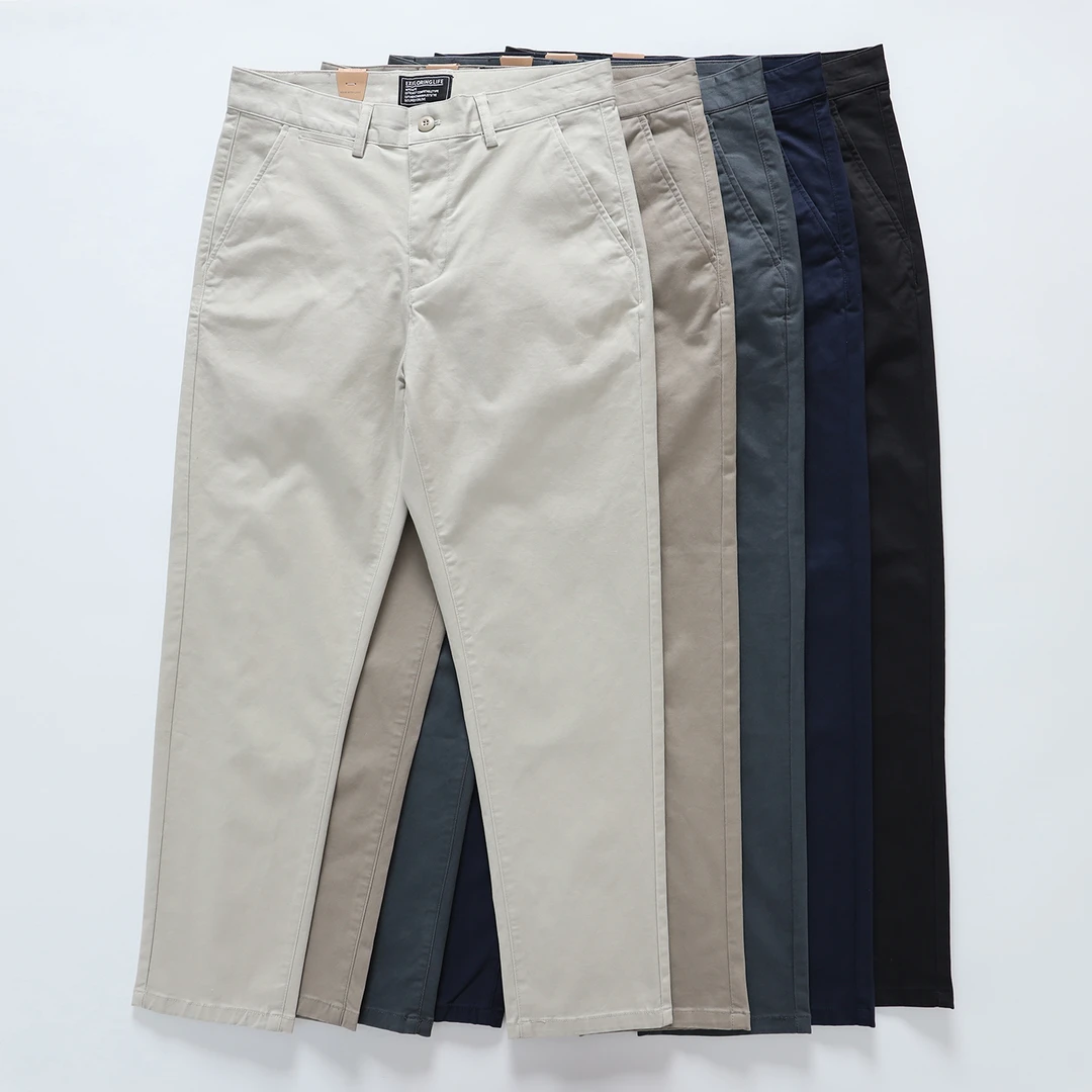 58670新款多色休闲直筒宽松秋季男裤高端弹力商务秋冬裤子