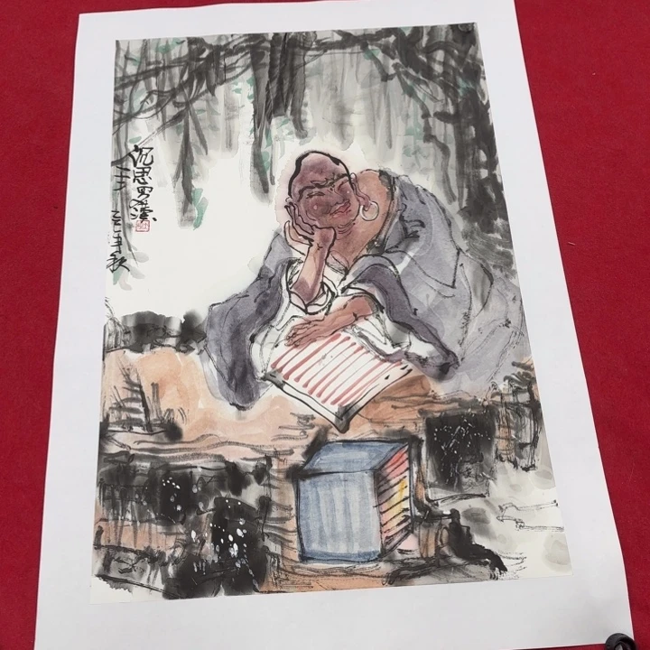 国画花鸟等图案为一体而