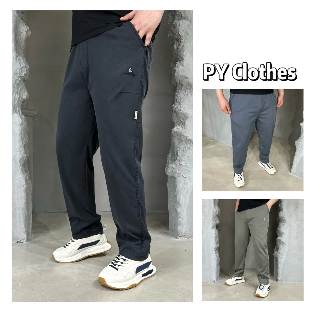 胖语大码男装  2025夏季新款百搭超薄超垂冰感休闲直筒裤5681#M