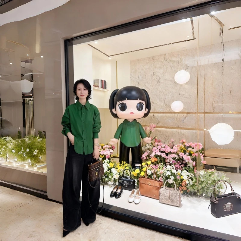港风文艺复古下摆不规则长袖衬衫女2025早秋百搭宽松休闲显瘦上衣