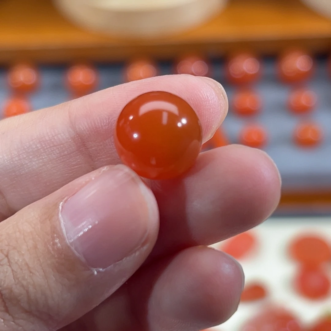 南红玛瑙未镶嵌圆珠未打孔12.7mm