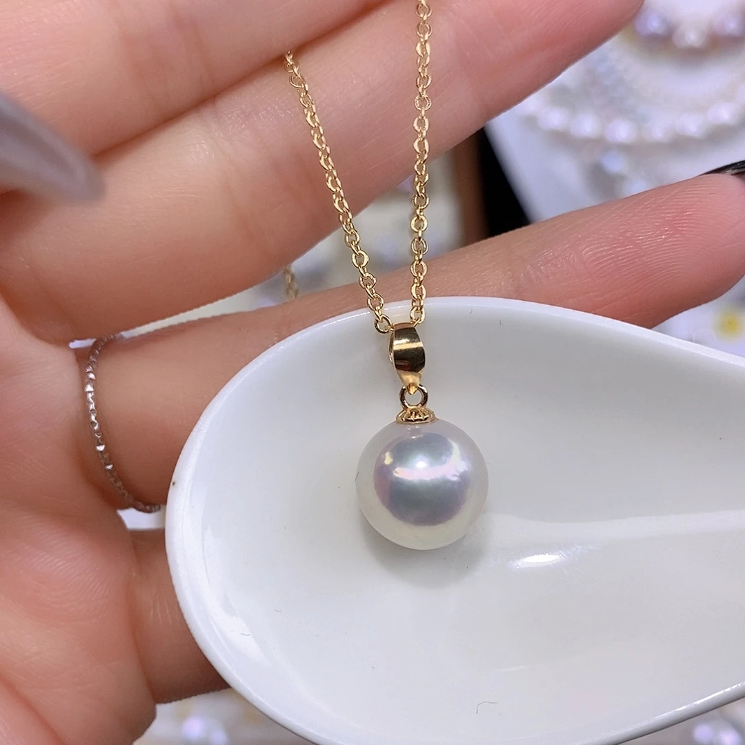 淡水珍珠银S925镶嵌颈饰F