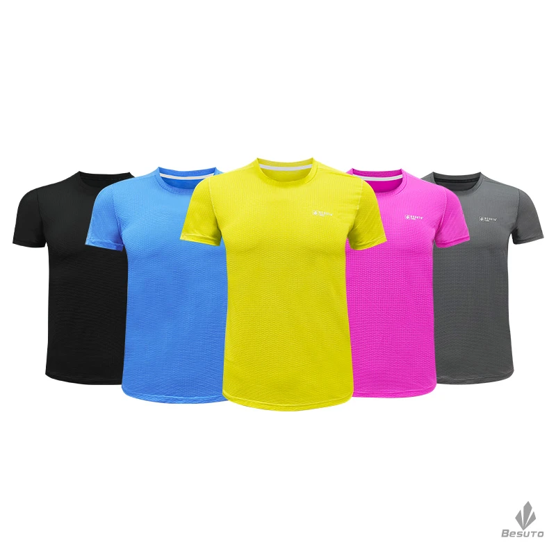 besuto北斯途速干运动短袖跑步健身马拉松轻量越野短袖男女T恤