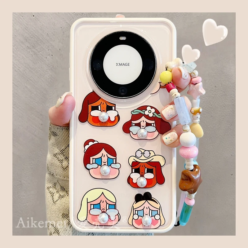 适用华为mate70pro+手机壳二合一女孩mate60pro+吹泡泡立体珍珠女