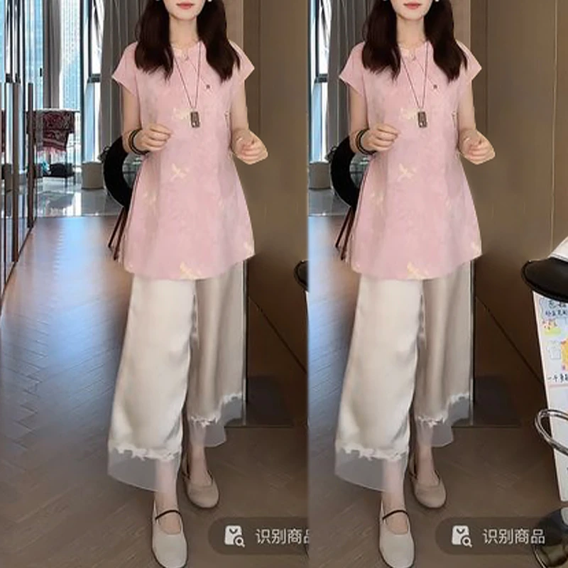 2025年夏季新款国风立领斜襟设计感短袖衬衫女小众洋气新中式上衣