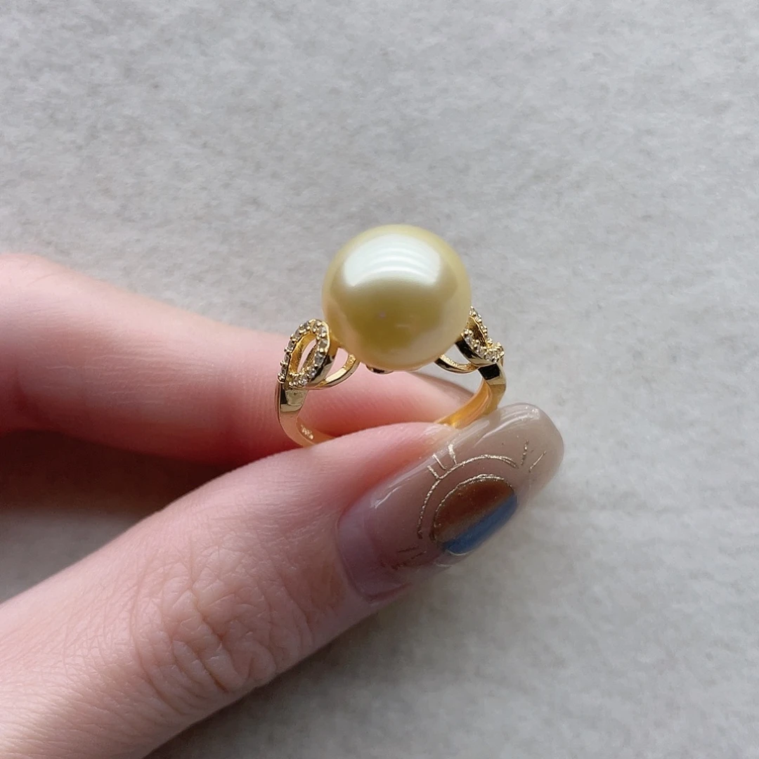海水珍珠戒指128银S925镶嵌