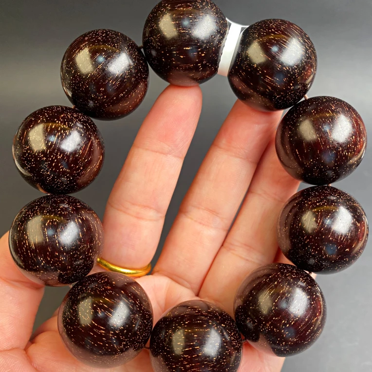 正宗印度老琴料金星小叶紫檀手串满金星男女佛珠手串2.5檀木佛珠