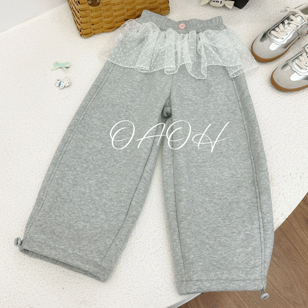 OAOH【香草拿铁】裤子洋气女生儿童冬季加厚韩版卫裤K6043