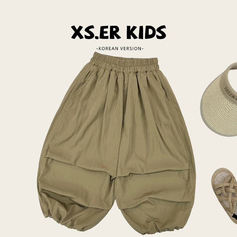 【小首尔】Q现货-男童潮流时尚休闲裤夏季宽松纯色九分裤hbb5392