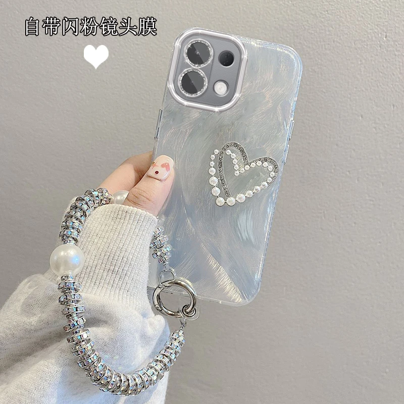 自带镜头膜OPPOK12s手机壳羽纱珍珠爱心PLD110全包防摔K12s软壳新