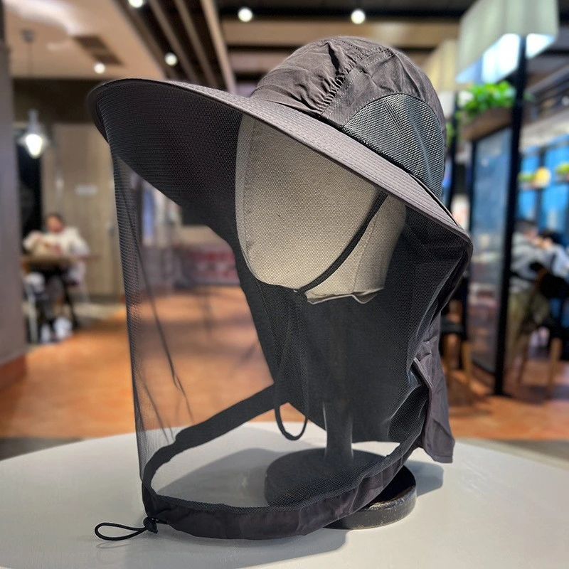 户外防蚊帽男女钓鱼帽遮脸防晒透气网纱面罩夜钓防虫防蜜蜂养蜂帽