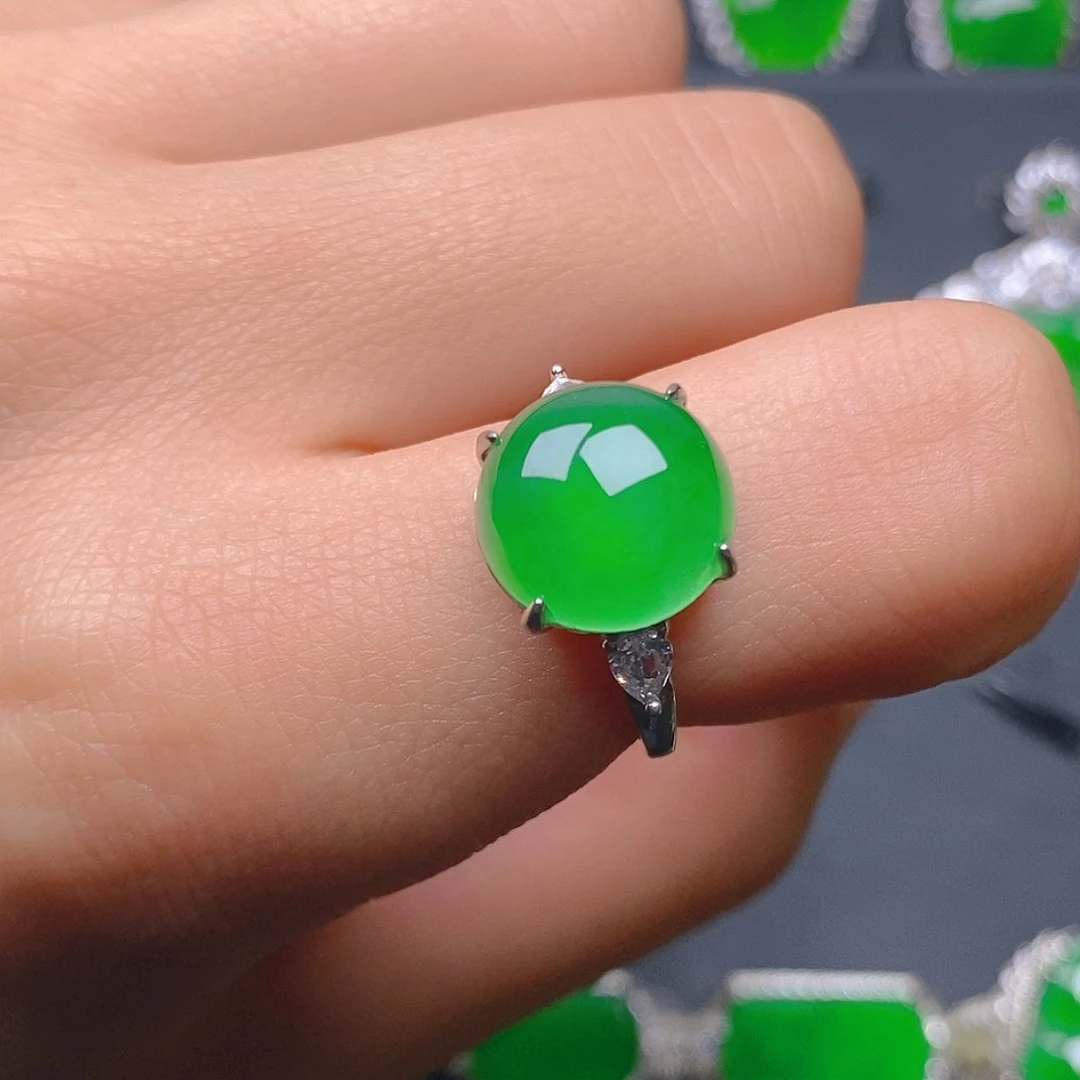 银S925镶嵌戒指翡翠