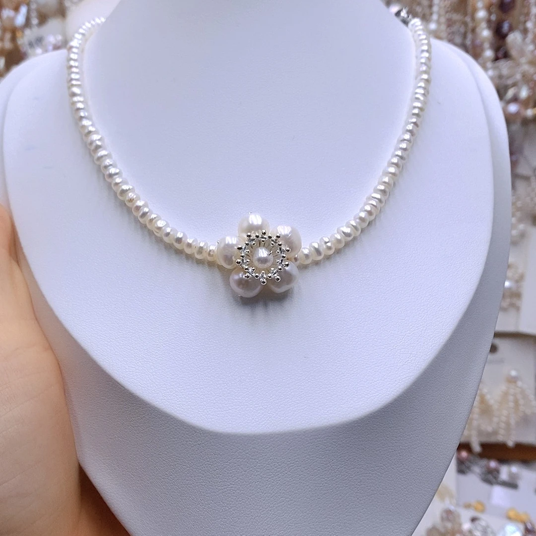 银S925镶嵌淡水珍珠耳饰