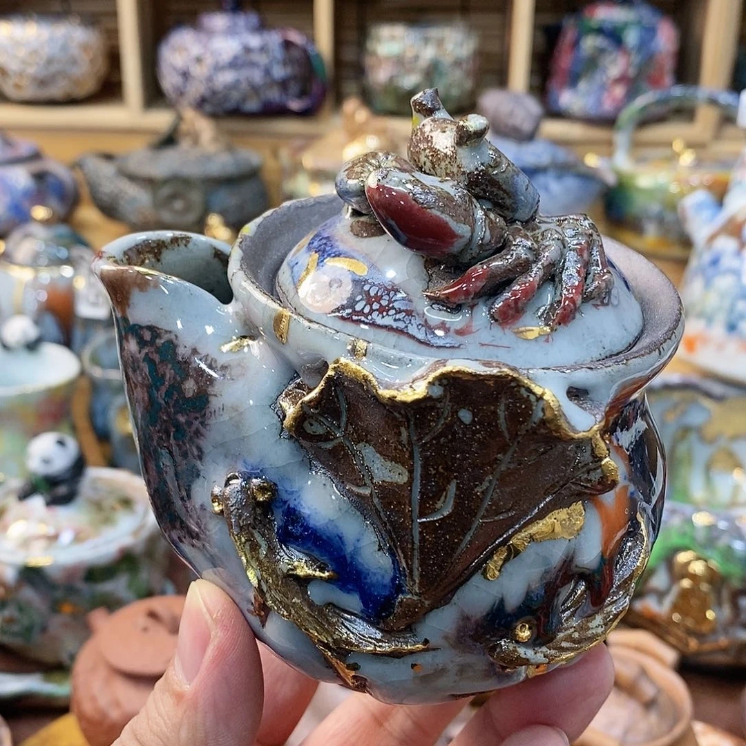 粗陶志野柴烧茶器