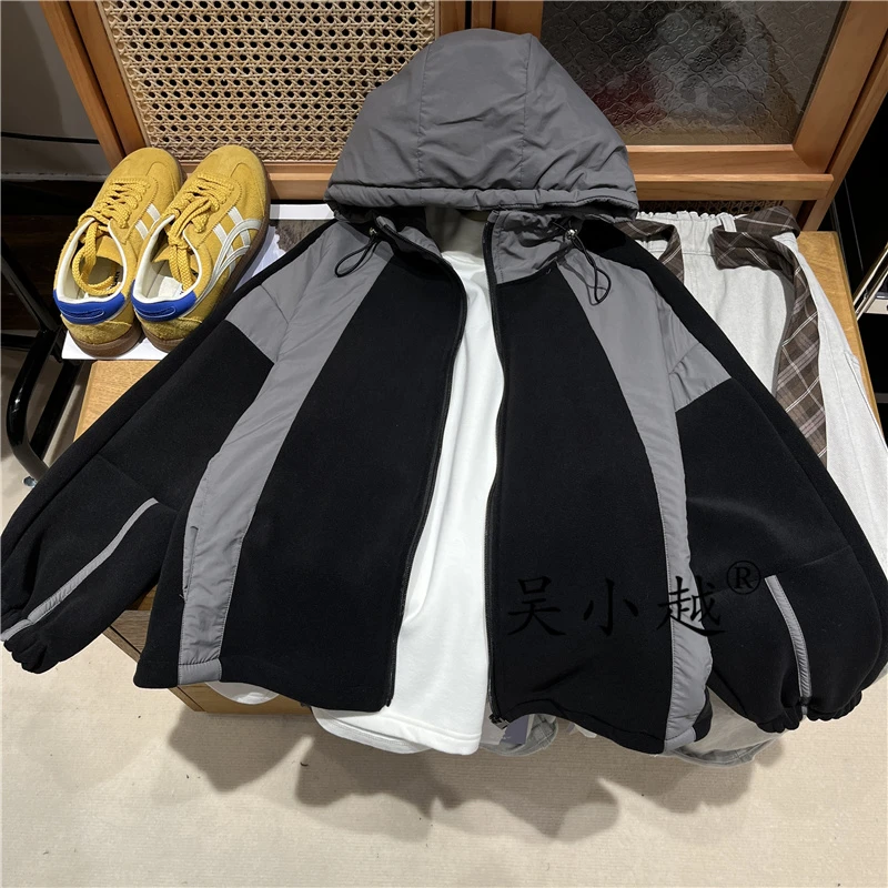 吴小越w1619男童秋冬装加绒奥利绒新款洋气儿童冬季加厚外套帅气