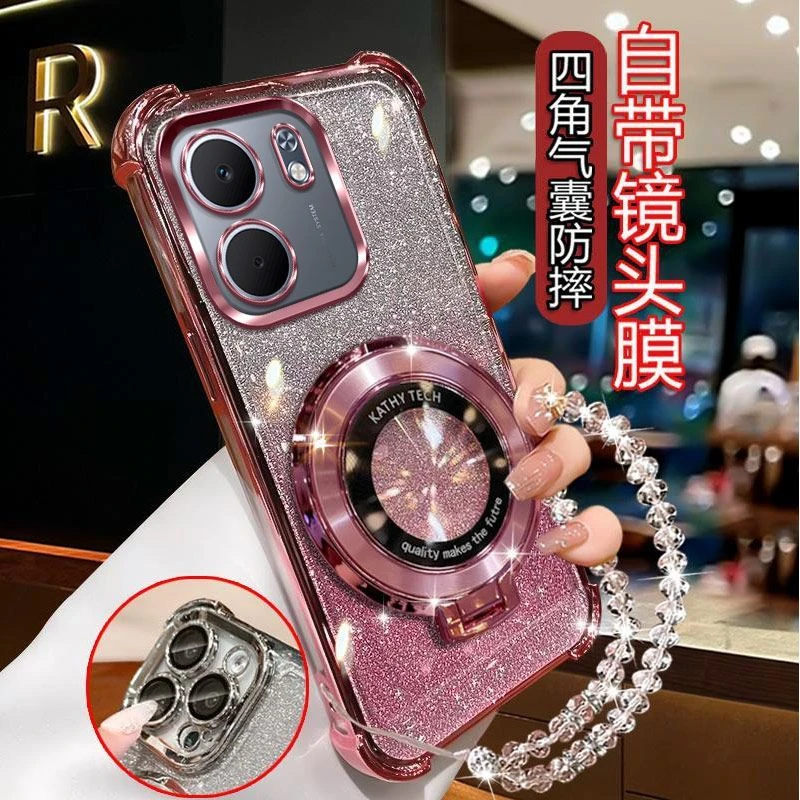 气囊防摔OPPOA5X手机壳PKW110高质量镜头全包闪粉CD支架轻奢女款