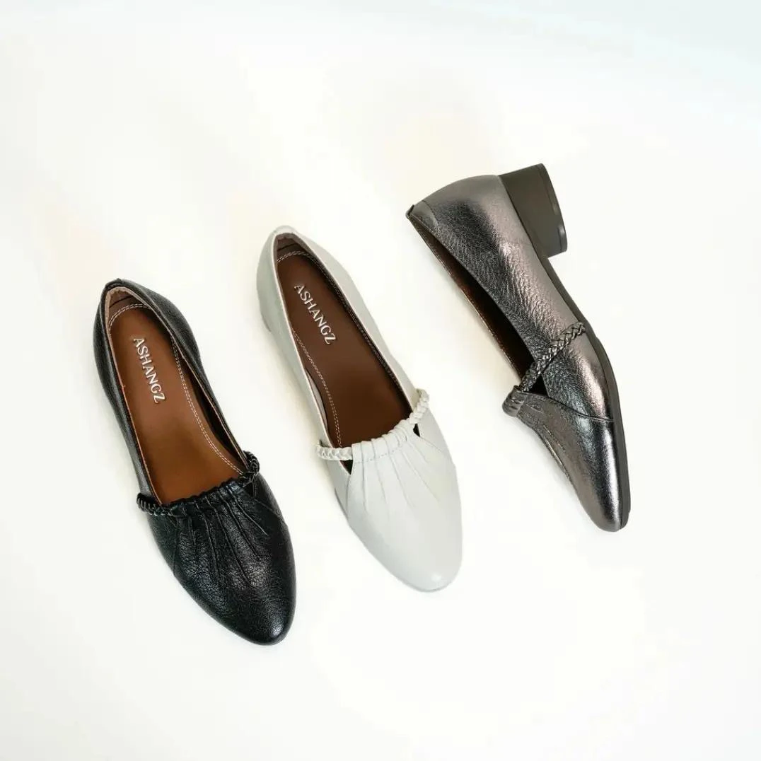 2025新款复古风单鞋软底软面舒适百搭透气女鞋092