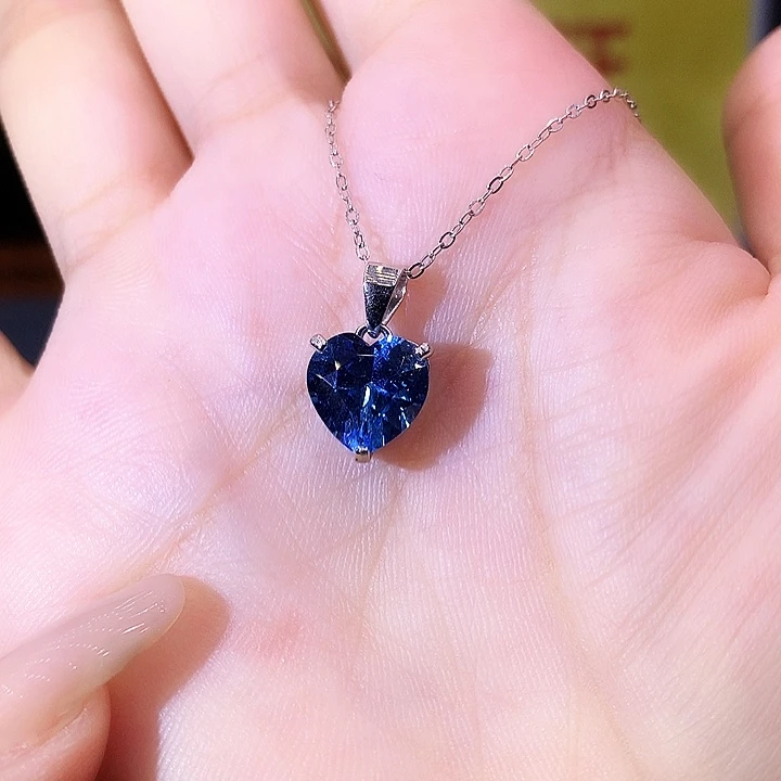 海蓝宝石吊坠(赠链)银S925镶嵌