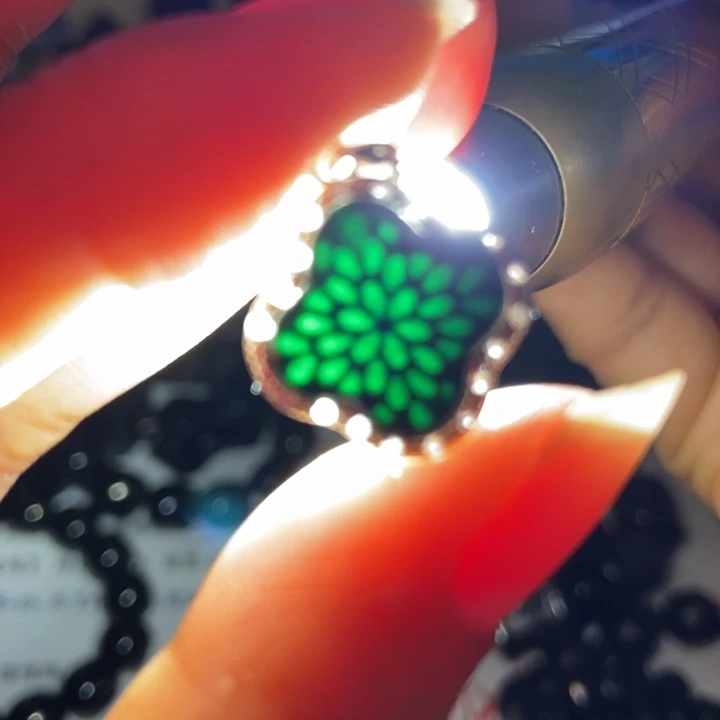 翡翠银S925镶嵌颈饰墨翠