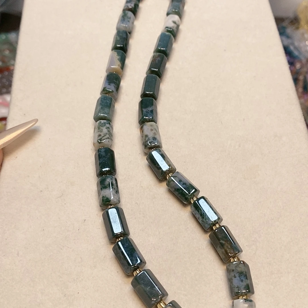 玛瑙/玉髓散珠水草玛瑙圆柱一条