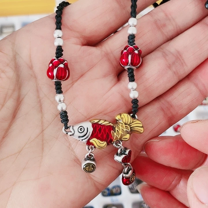 珐琅吊坠足银小吊坠