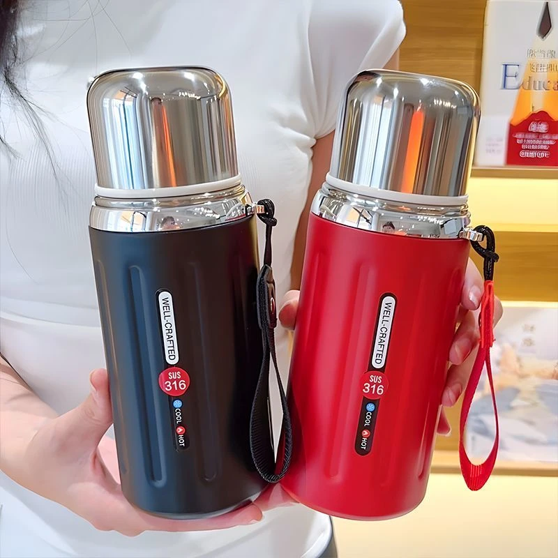 保温杯女生高颜值316不锈钢泡茶杯初高中生带盖可喝水男高档便携J