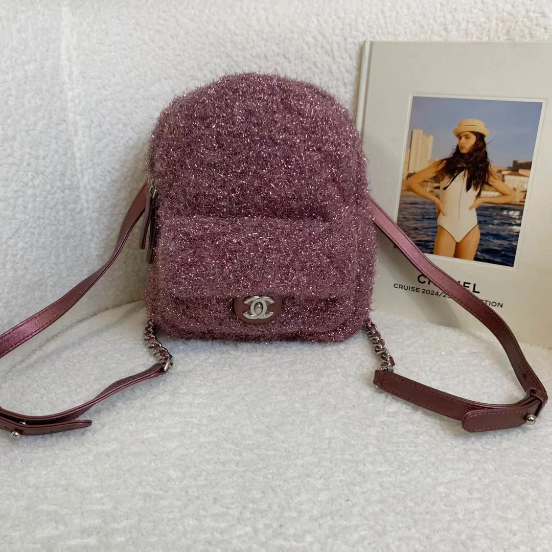 99新 Chanel/香奈儿 壹臻/粉紫色双肩包小号 24开 91540466