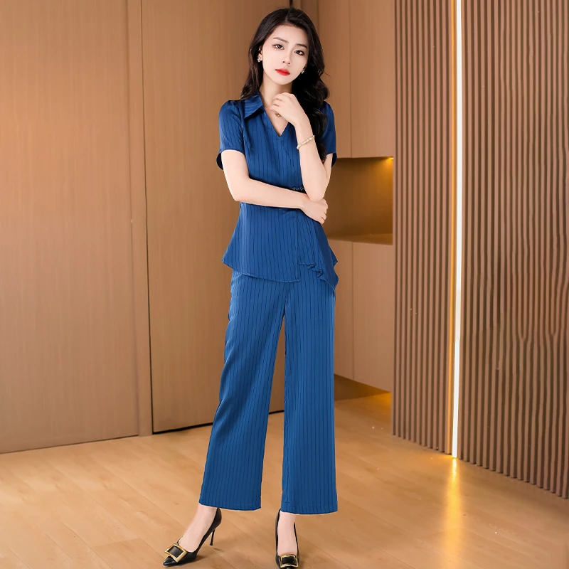 【现货】贵夫人2025新款夏季时尚大气质高端庄收腰显瘦套裤