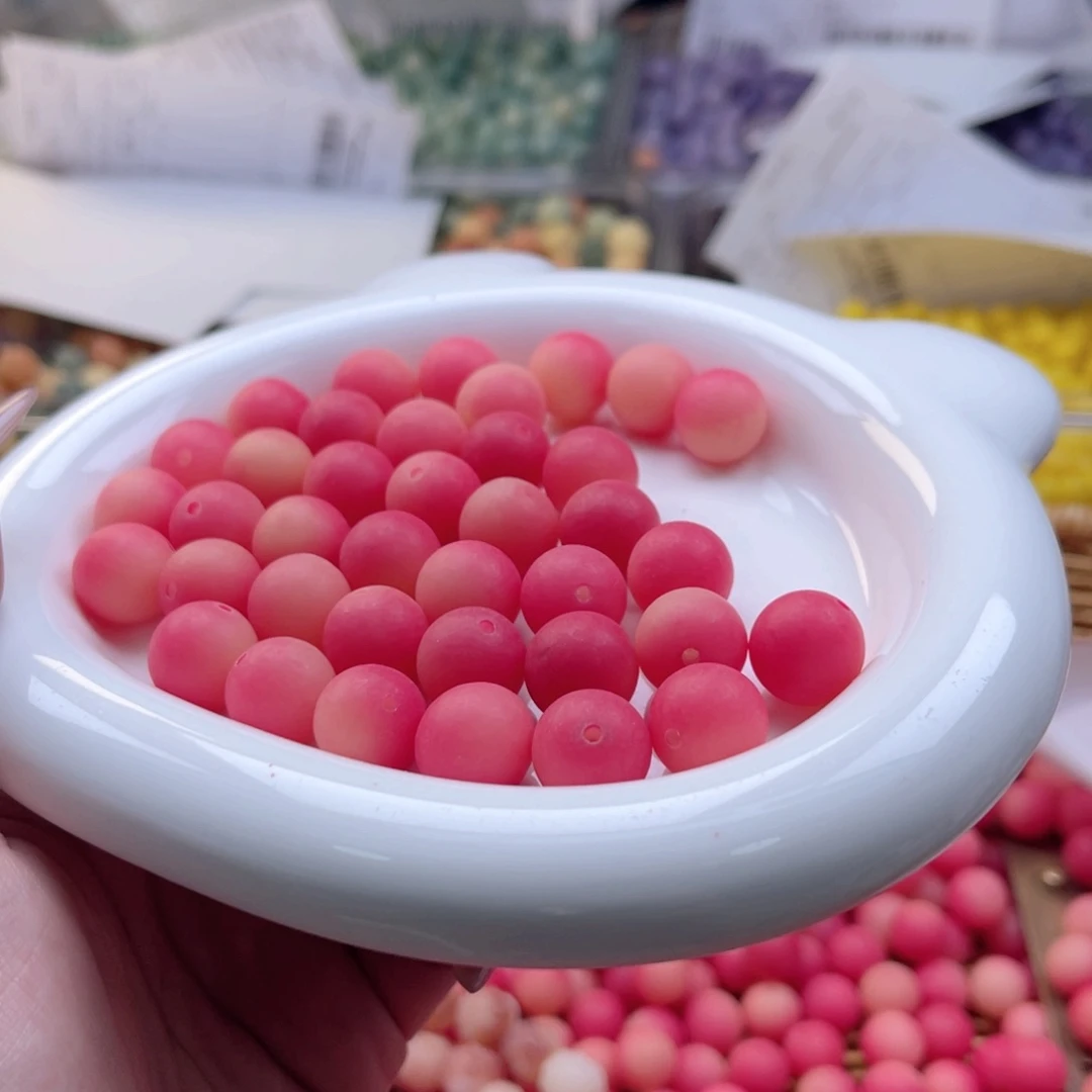 白玉菩提吊坠q12.75mm100+20颗。蜜桃粉原果