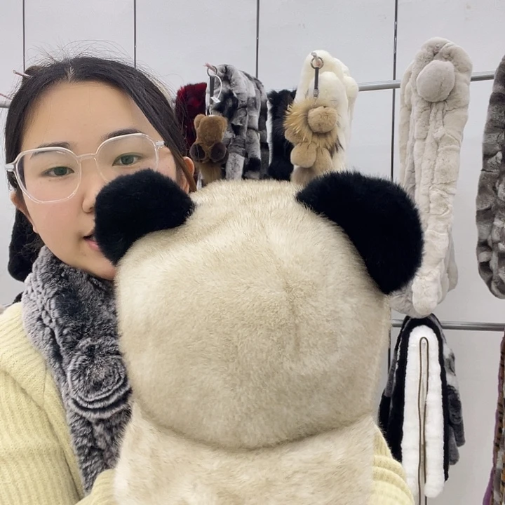 兔毛仿水貂绒帽子