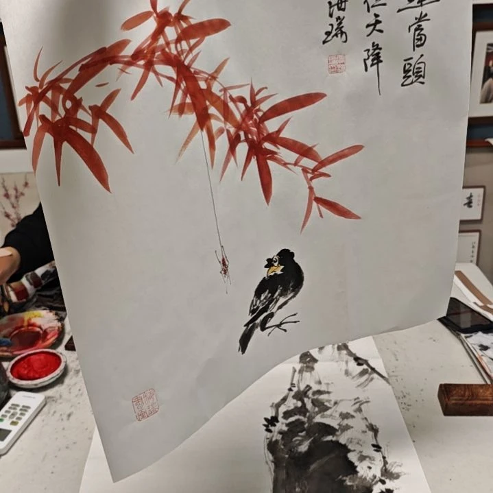 国画贾海瑞老师现场定制