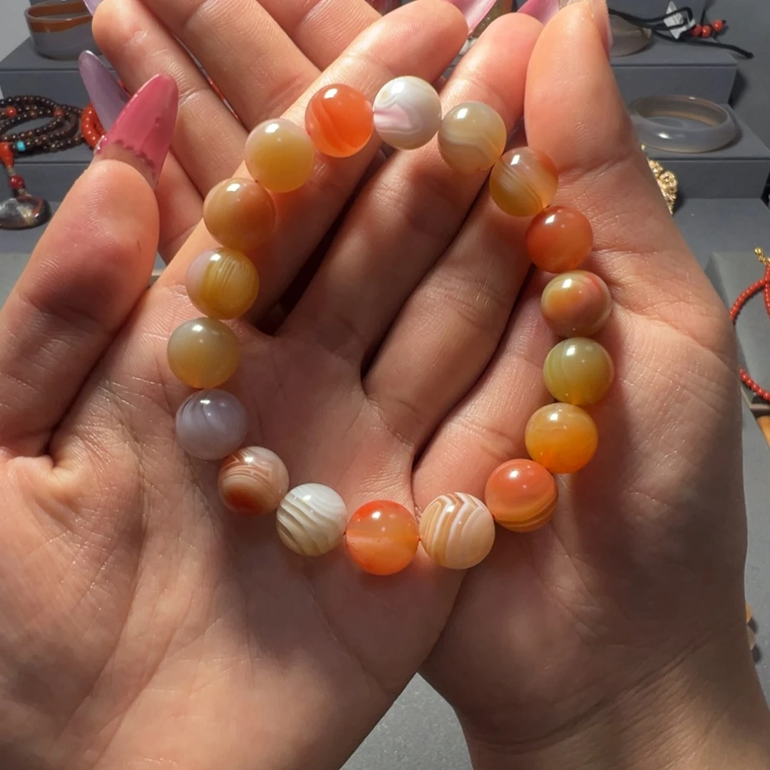 南红玛瑙未镶嵌手串小庄包浆10mm