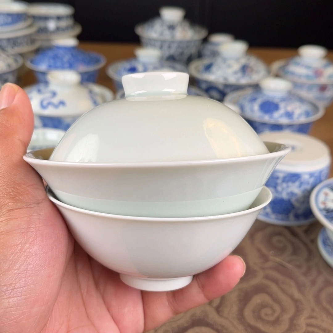 杯微瑕景德镇陶瓷盖碗