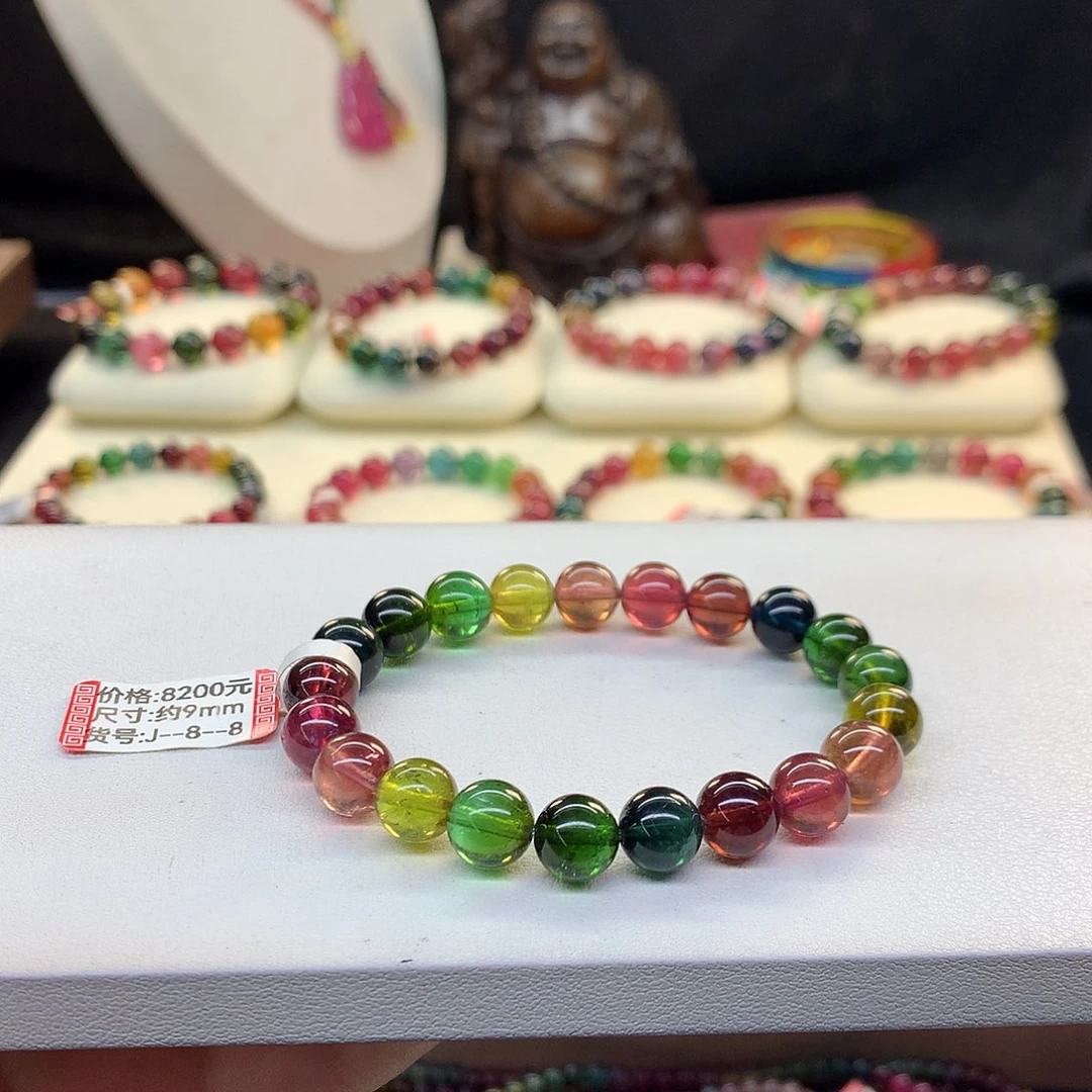 手串未镶嵌碧玺老矿亮彩9mm