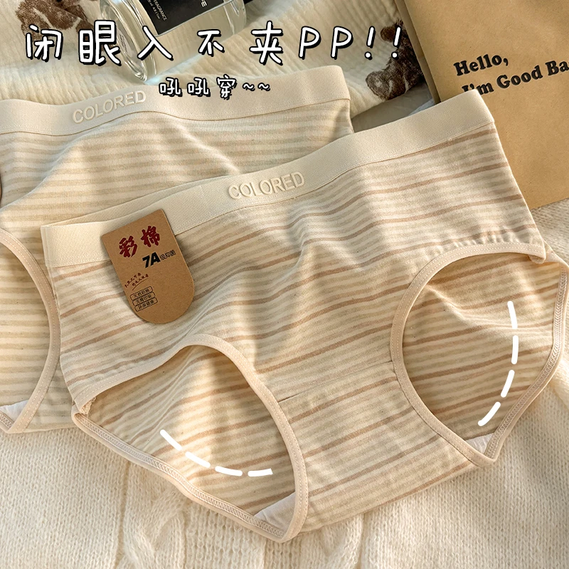 明星网红都在穿的天然彩棉7A裆部内裤女纯棉女生短裤少女三角底裤