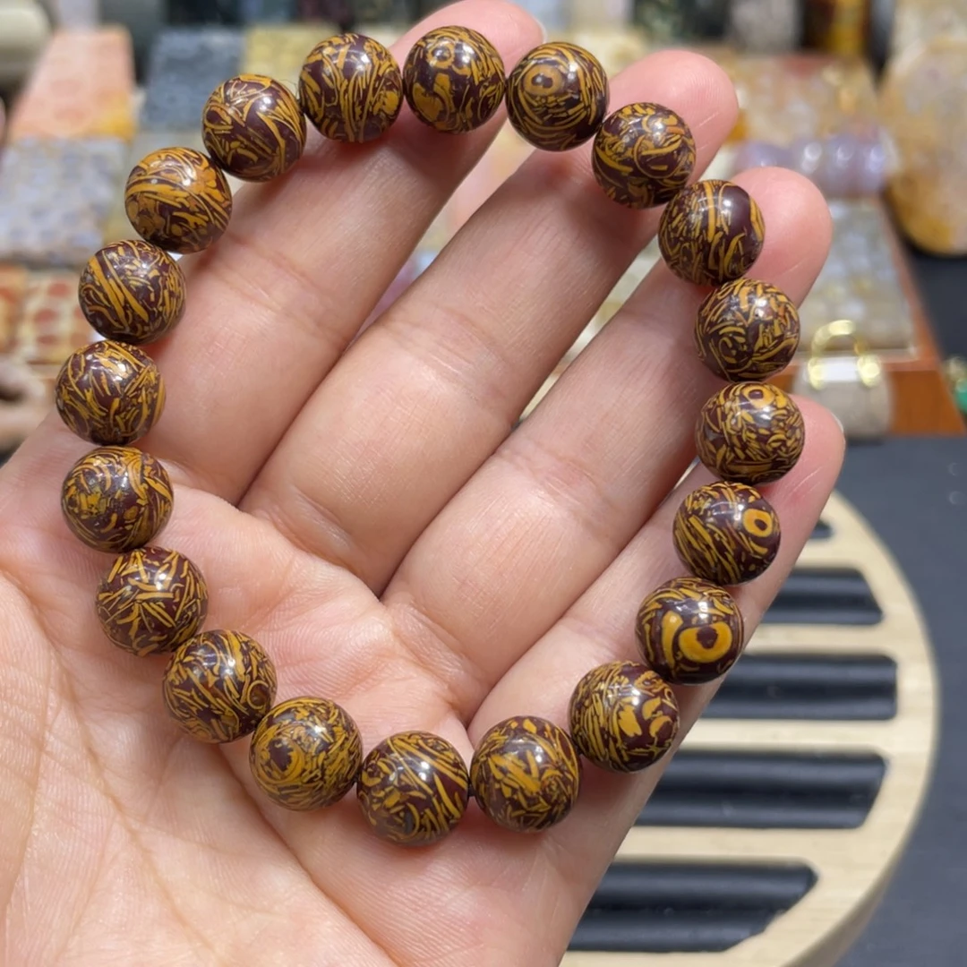 硅化玉未镶嵌颈饰金龙晶手串