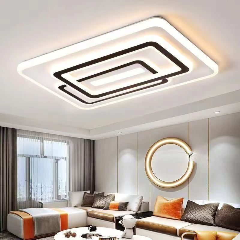 客厅吸顶灯家用大厅主灯现代简约大气圆形卧室灯新款长方形吸顶灯