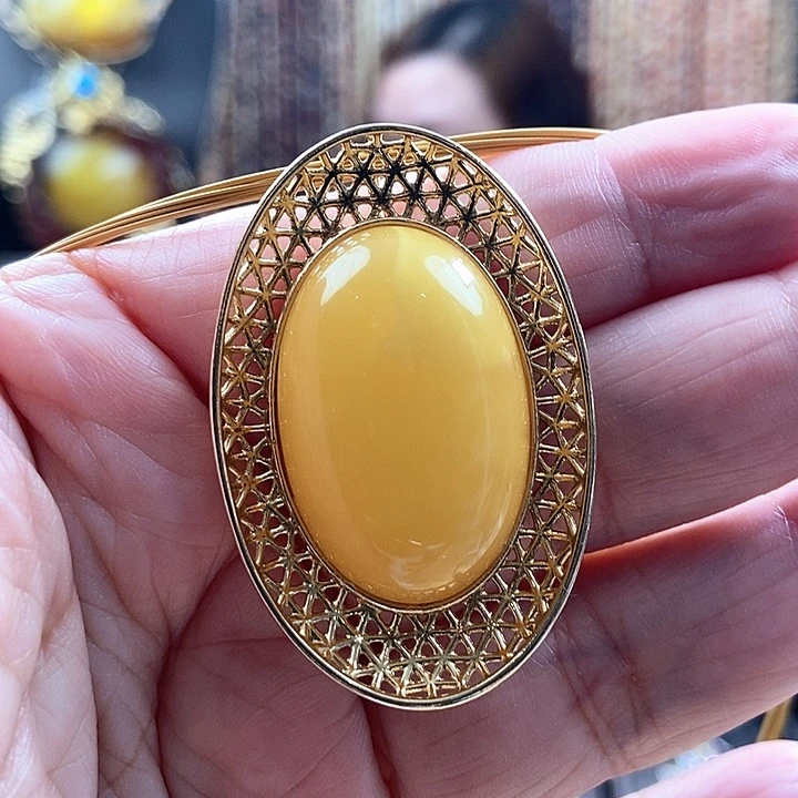 琥珀银S925镶嵌颈饰吊坠