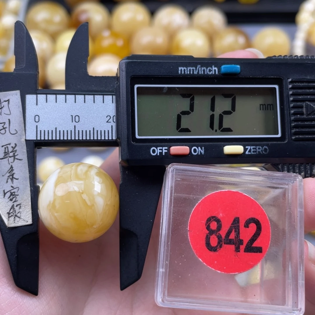 蜜蜡珠宝奇石未镶嵌老*头有花粉