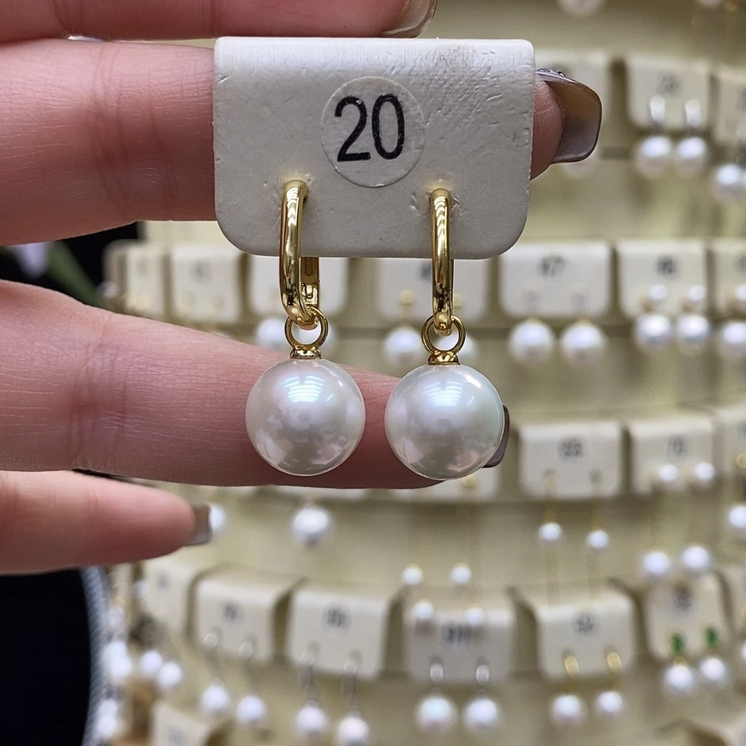 淡水珍珠耳饰银S925镶嵌