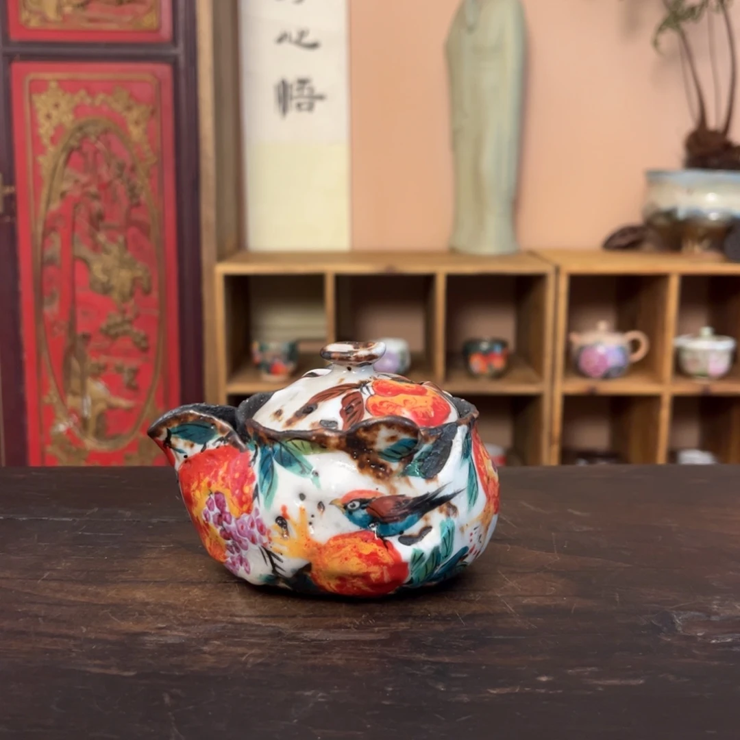 柴烧纯手工手绘陶瓷