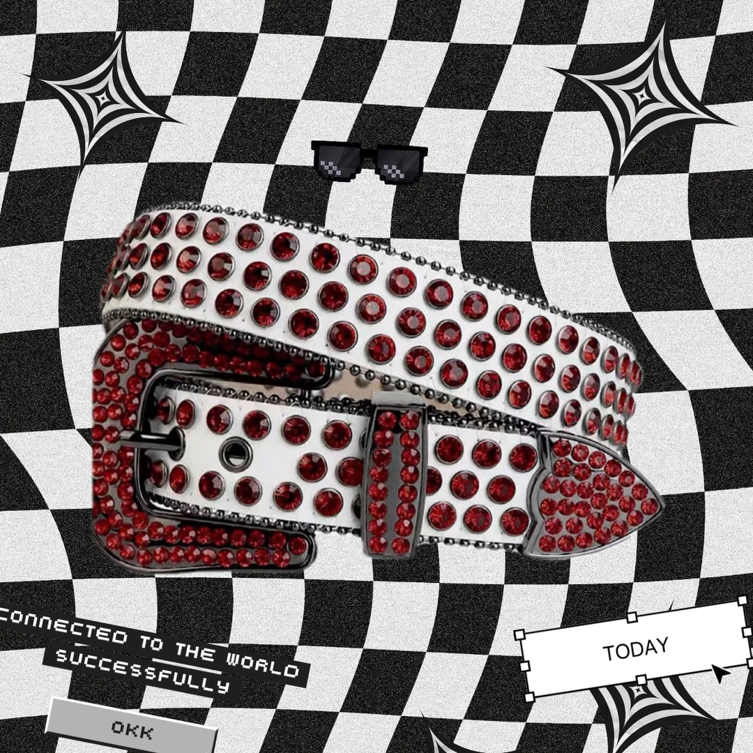 男女皮带针扣百搭牛仔风PU水钻加长人造革腰带嘻哈朋克裤带欧美俄