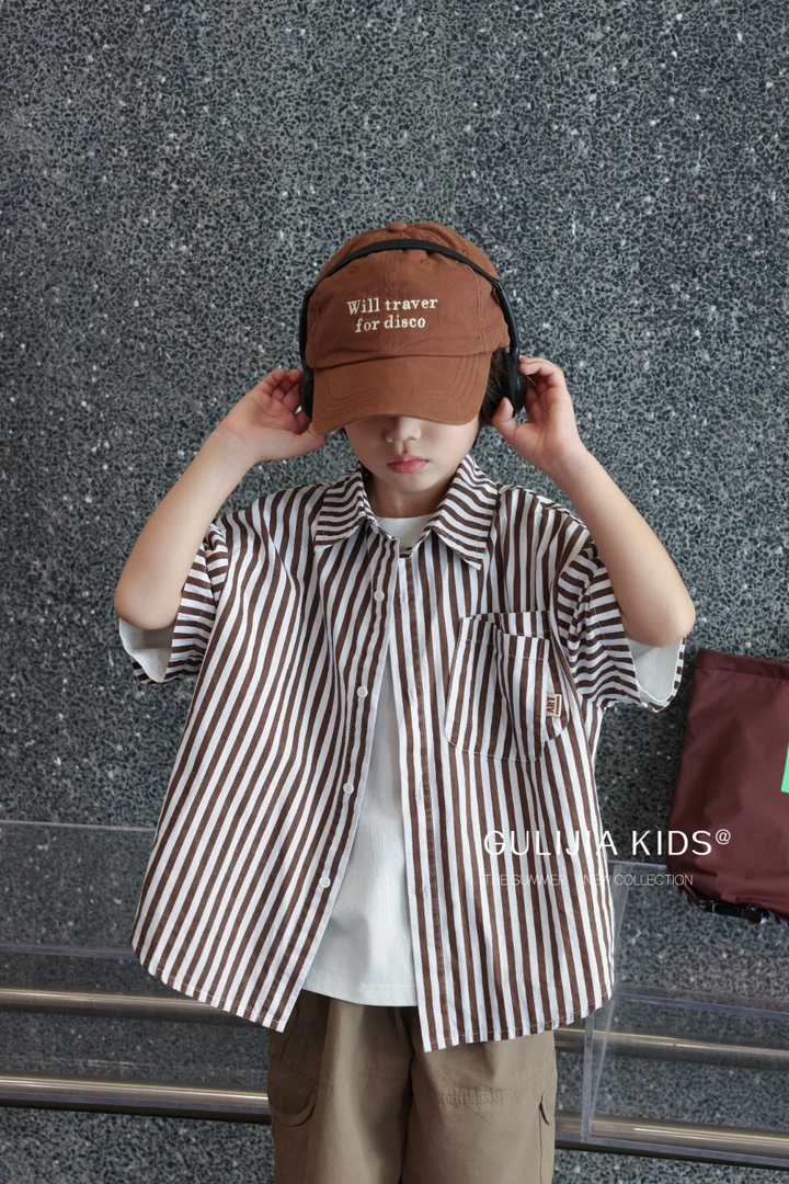 条纹男薄款学院风学院夏季套装复古韩版休闲外套潮流