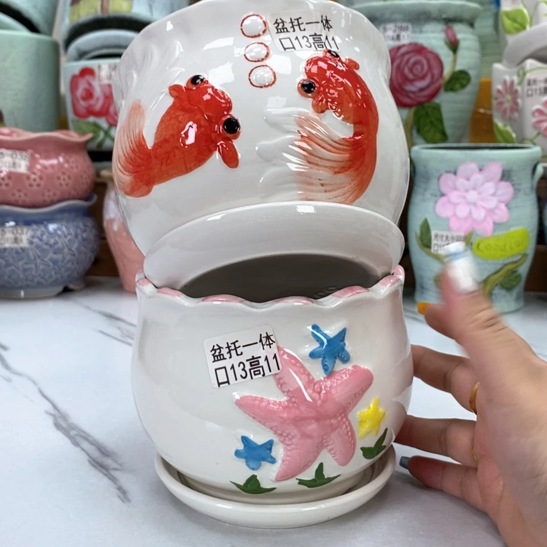 夏西陶瓷花盆@@58382869