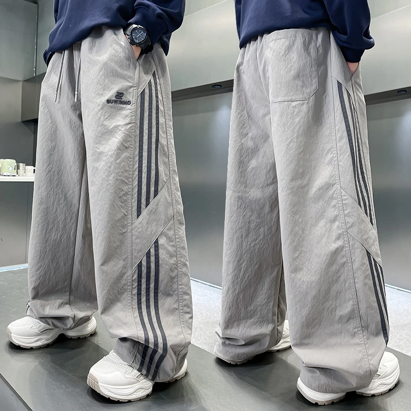 男童秋装洋气直筒裤子儿童春秋休闲宽松运动裤2025新款大童长裤潮