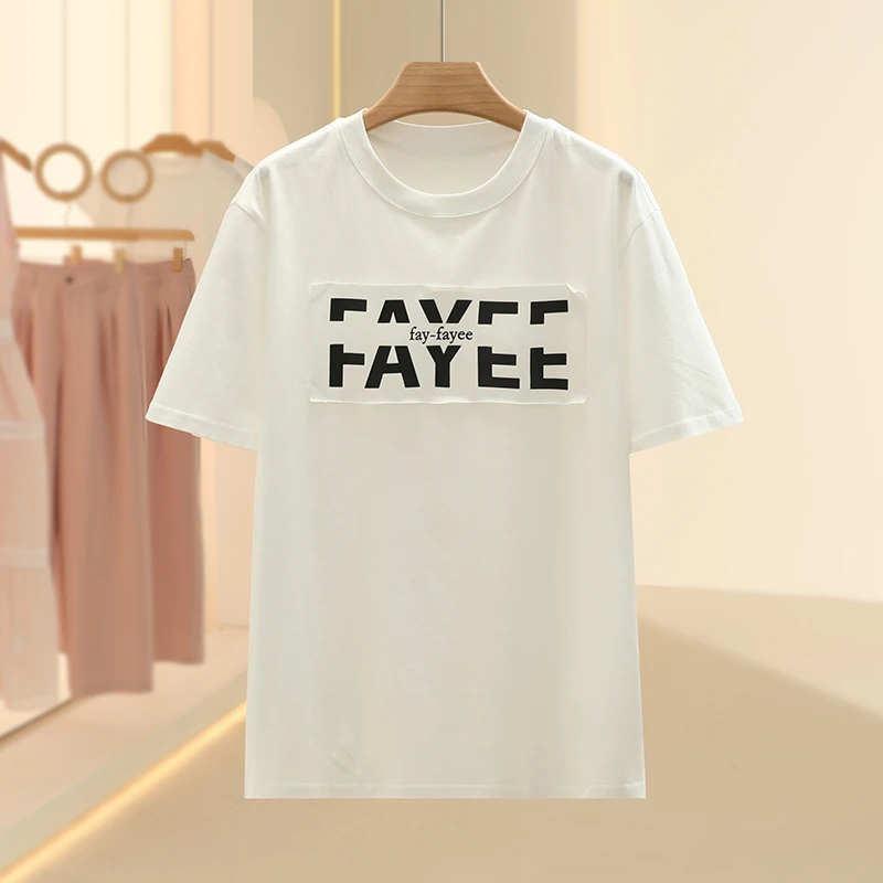 【弗衣】纯棉韩系吸汗时尚字母T恤2025夏季