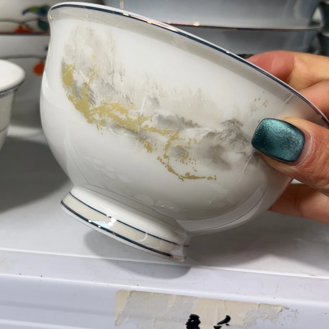 瓷片海岸五寸高脚腕十个