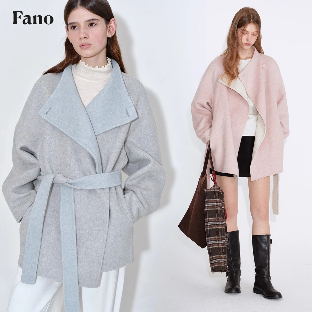 范洛 羊驼毛羊毛“一衣两穿”双面呢手工呢大衣FQ25W303