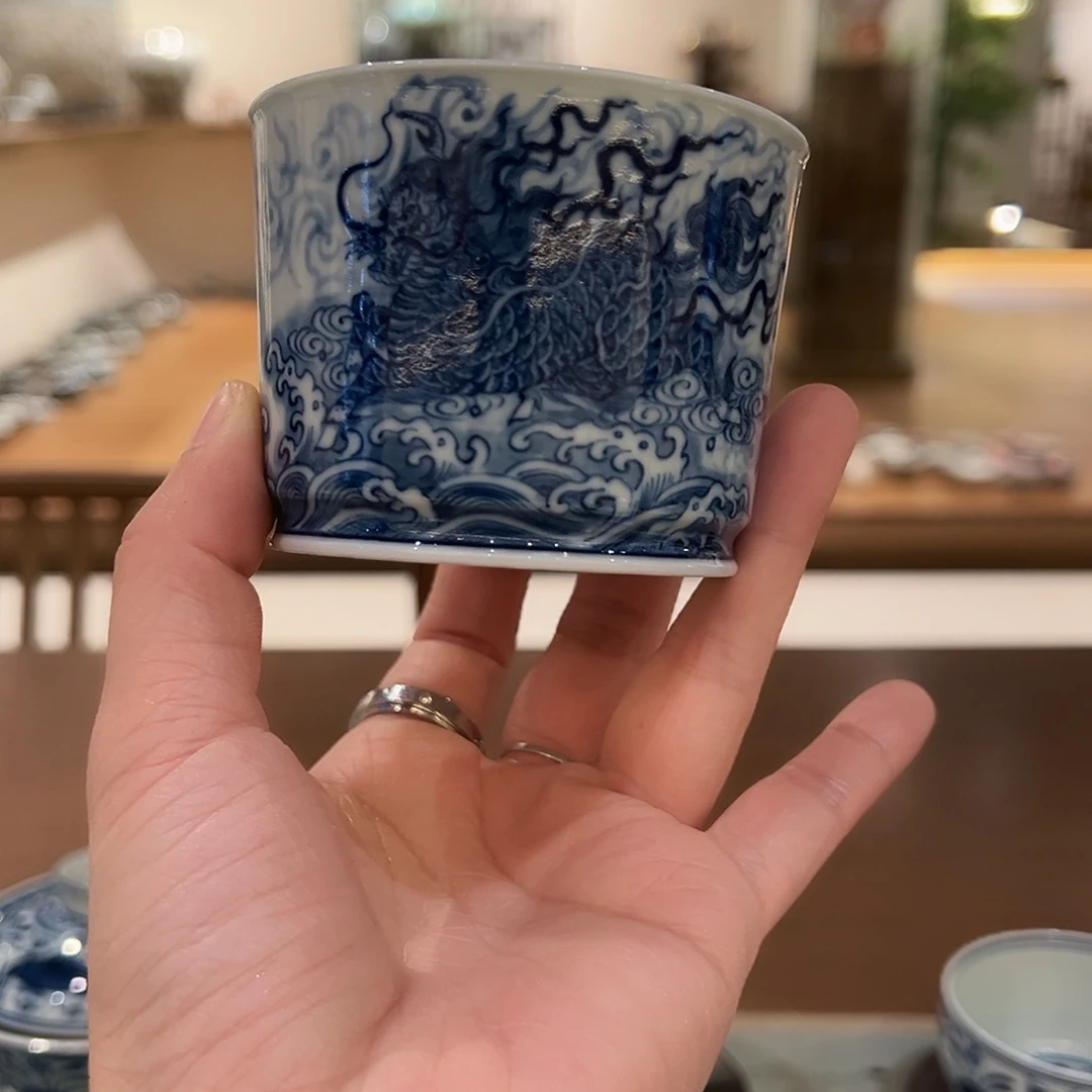 钟家窑柴窑水墨麒麟孤品
