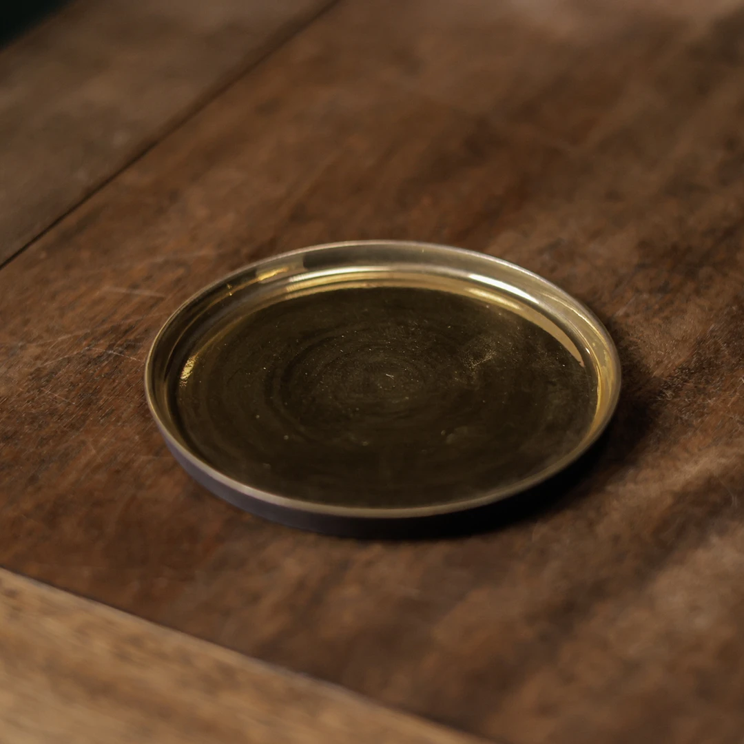 【非遗甄选】金釉壶承(小)茶道配件茶盘（雲由S0468）